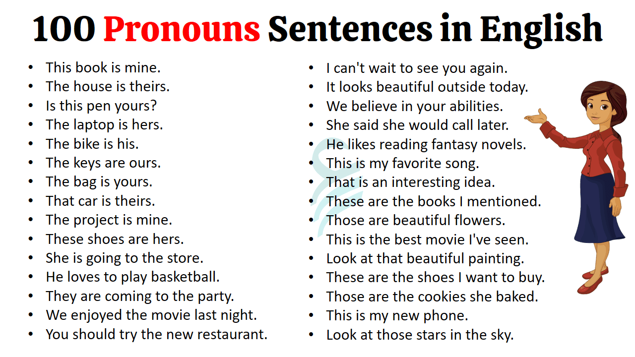 100 Examples of Pronouns Sentences in English | Pronoun