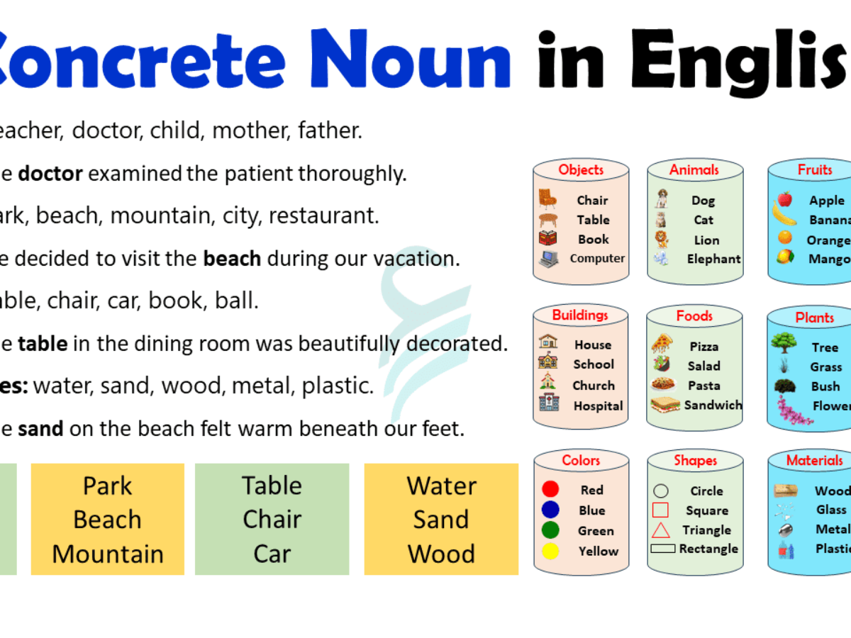 Concrete Nouns Examples List