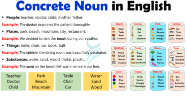 Concrete Noun Definition, Rules, and Usage in English