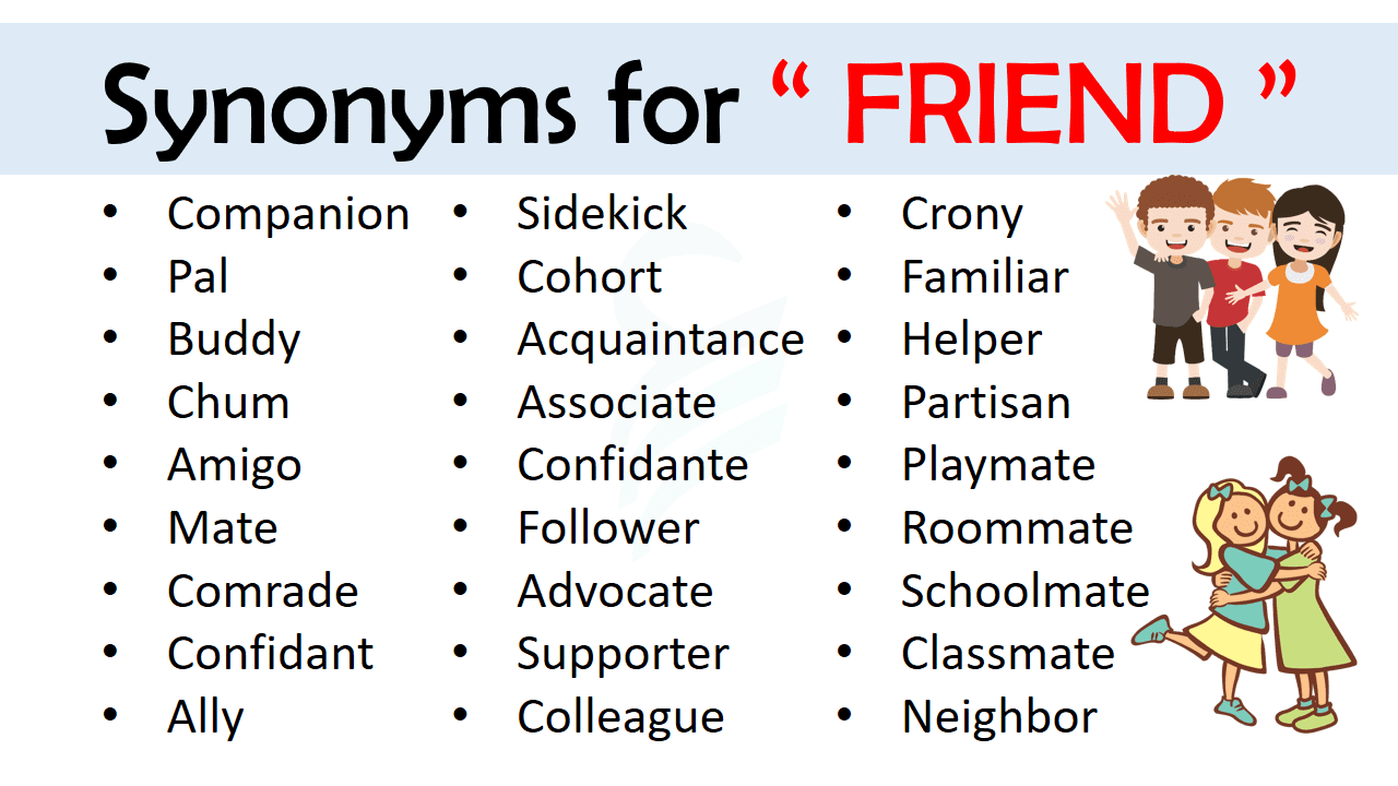 Synonyms for Friend in English with Meanings and Example Sentences