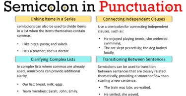 Semicolon in Punctuation: Uses, Rules, and Examples