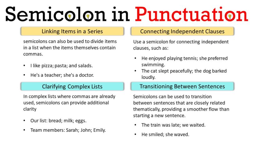 Semicolon in Punctuation: Uses, Rules, and Examples