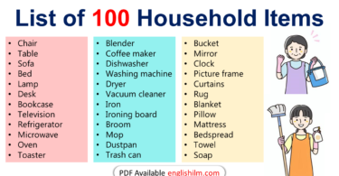 Household Items Name in English | Everyday Life Vocabulary