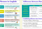 Phrases in English with Five Types and Example Sentences