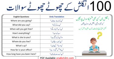 100+ English Speaking Practice Questions with Urdu