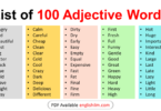 100 Basic Adjective Examples in English | Adjective Words