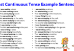 100 Past Continuous Tense Example Sentences in English