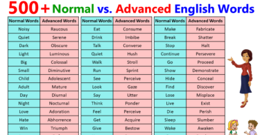 500+ Normal vs Advanced English Words