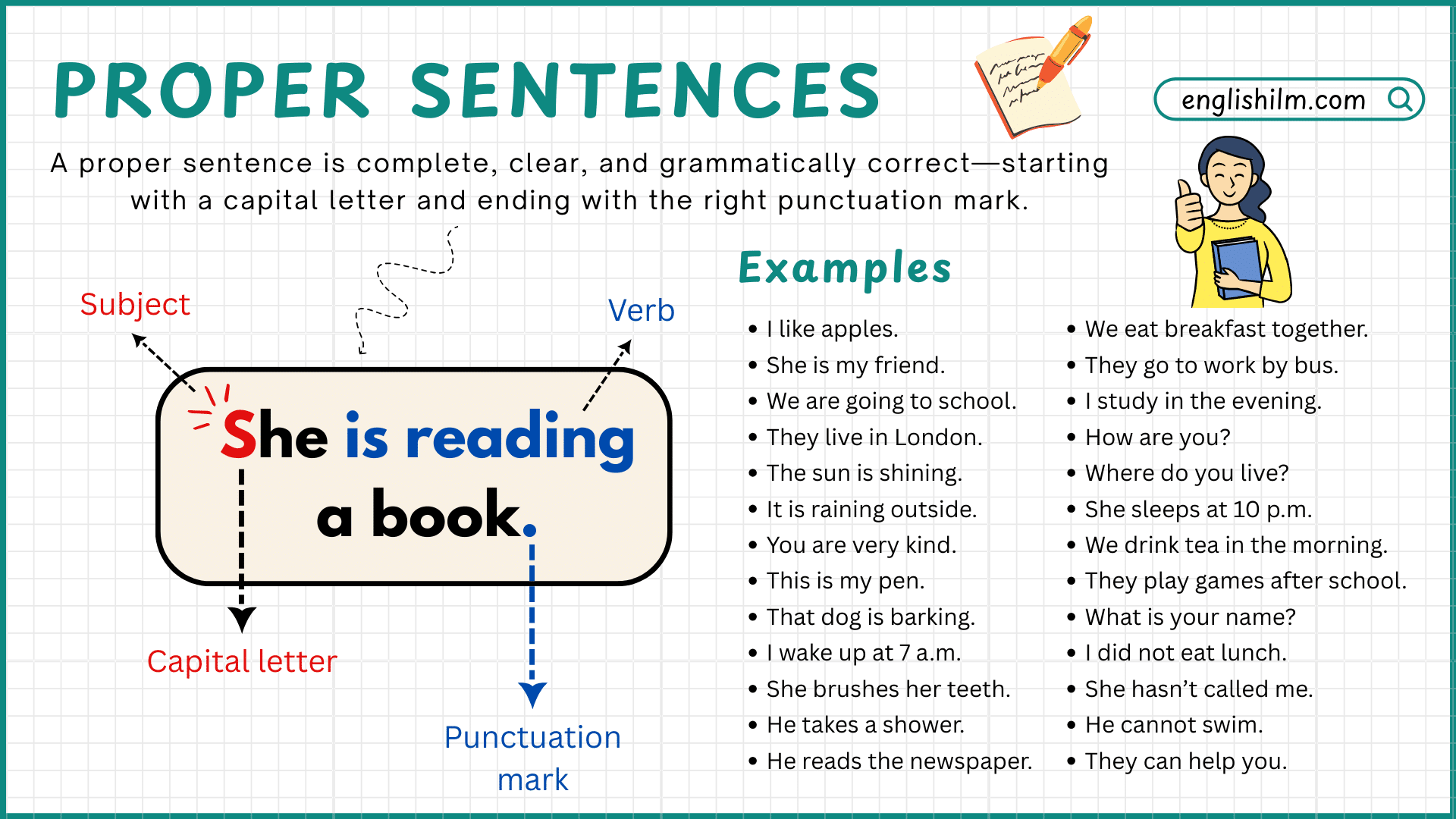 100 Examples of Proper Sentences in English