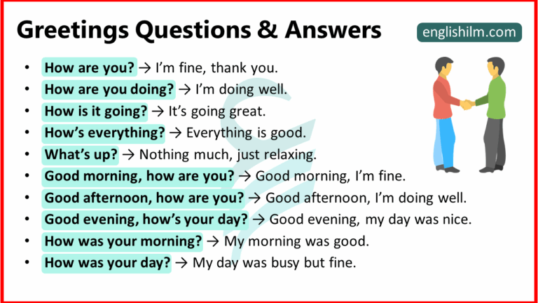 Greetings Questions and Answers